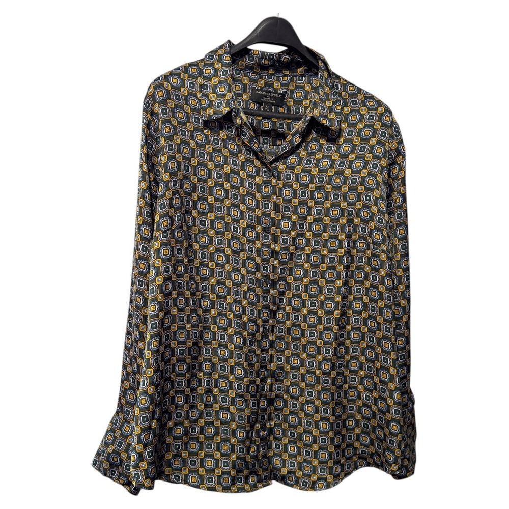 Banana Republic Classic‎ Fit Geometric Print Button Up Shirt XL TG
